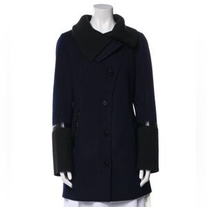 Mackage Navy & Black Layered Wool Coat | Women’s M